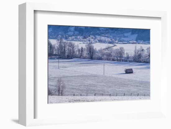 Elevated view of winter landscape, Oblarn, Styria, Austria-Panoramic Images-Framed Photographic Print