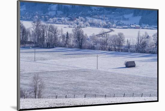 Elevated view of winter landscape, Oblarn, Styria, Austria-Panoramic Images-Mounted Photographic Print