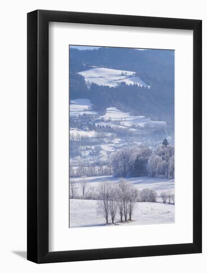 Elevated view of winter landscape, Oblarn, Styria, Austria-Panoramic Images-Framed Photographic Print