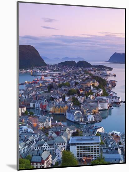 Elevated View over Alesund at Dusk, Sunnmore, More Og Romsdal, Norway-Doug Pearson-Mounted Photographic Print