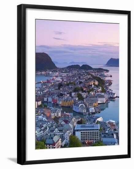 Elevated View over Alesund at Dusk, Sunnmore, More Og Romsdal, Norway-Doug Pearson-Framed Photographic Print