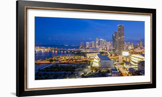Elevated View over Biscayne Boulevard and the Skyline of Miami, Florida, United States of America-Gavin Hellier-Framed Photographic Print