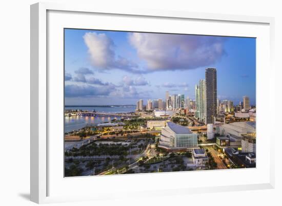 Elevated View over Biscayne Boulevard and the Skyline of Miami, Florida, USA-Gavin Hellier-Framed Photographic Print