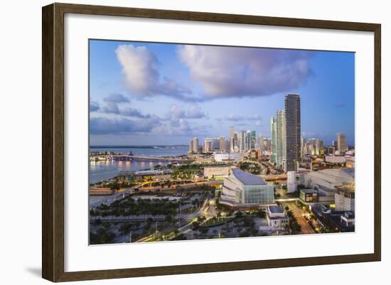 Elevated View over Biscayne Boulevard and the Skyline of Miami, Florida, USA-Gavin Hellier-Framed Photographic Print