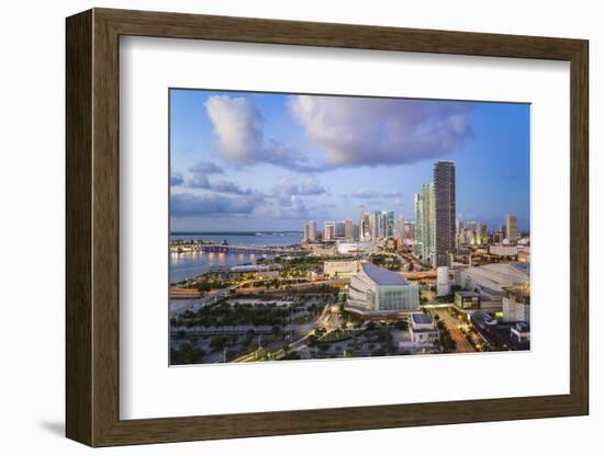 Elevated View over Biscayne Boulevard and the Skyline of Miami, Florida, USA-Gavin Hellier-Framed Photographic Print