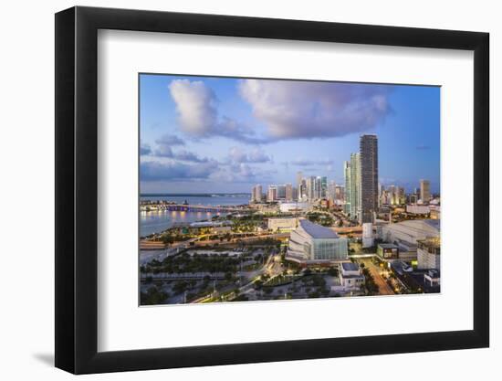 Elevated View over Biscayne Boulevard and the Skyline of Miami, Florida, USA-Gavin Hellier-Framed Photographic Print