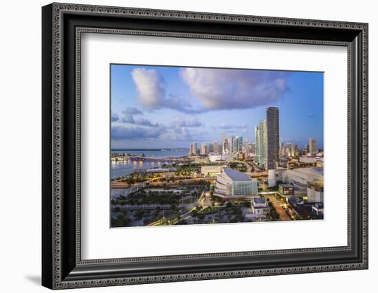 Elevated View over Biscayne Boulevard and the Skyline of Miami, Florida, USA-Gavin Hellier-Framed Photographic Print