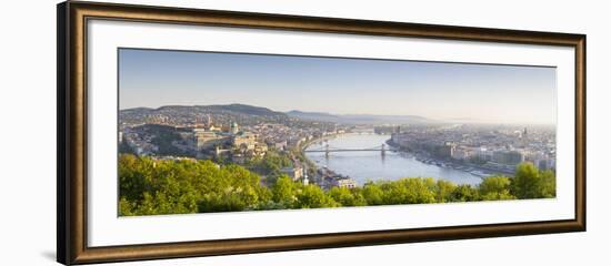 Elevated View over Budapest and the River Danube, Budapest, Hungary-Doug Pearson-Framed Photographic Print