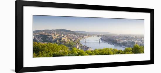 Elevated View over Budapest and the River Danube, Budapest, Hungary-Doug Pearson-Framed Photographic Print