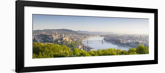 Elevated View over Budapest and the River Danube, Budapest, Hungary-Doug Pearson-Framed Photographic Print