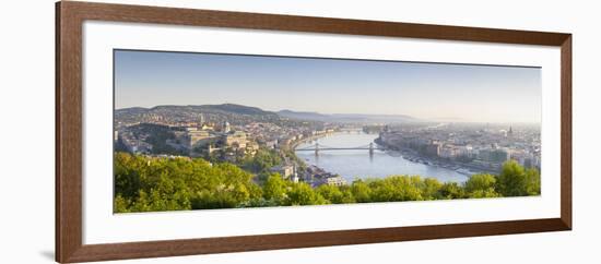 Elevated View over Budapest and the River Danube, Budapest, Hungary-Doug Pearson-Framed Photographic Print