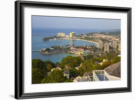 Elevated View over City and Coastline, Ocho Rios, Jamaica, West Indies, Caribbean, Central America-Doug Pearson-Framed Photographic Print