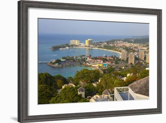 Elevated View over City and Coastline, Ocho Rios, Jamaica, West Indies, Caribbean, Central America-Doug Pearson-Framed Photographic Print