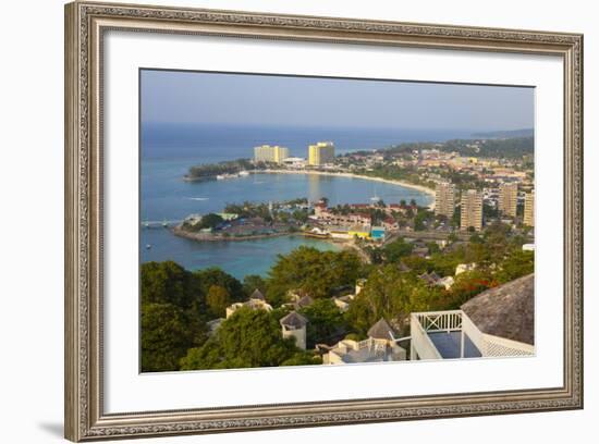 Elevated View over City and Coastline, Ocho Rios, Jamaica, West Indies, Caribbean, Central America-Doug Pearson-Framed Photographic Print