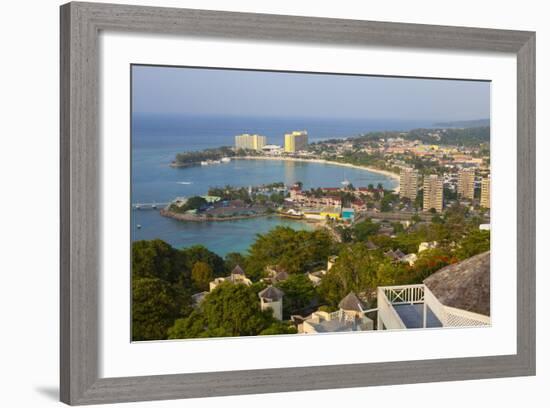 Elevated View over City and Coastline, Ocho Rios, Jamaica, West Indies, Caribbean, Central America-Doug Pearson-Framed Photographic Print