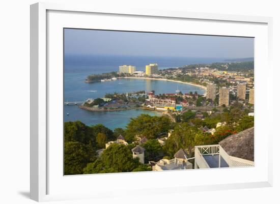 Elevated View over City and Coastline, Ocho Rios, Jamaica, West Indies, Caribbean, Central America-Doug Pearson-Framed Photographic Print