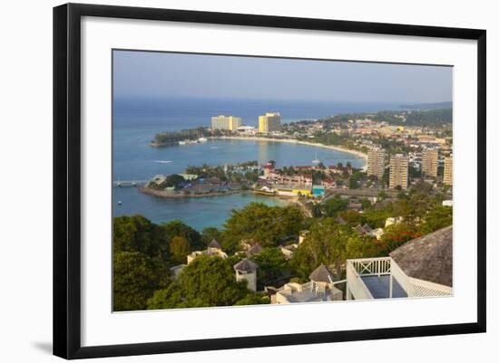 Elevated View over City and Coastline, Ocho Rios, Jamaica, West Indies, Caribbean, Central America-Doug Pearson-Framed Photographic Print