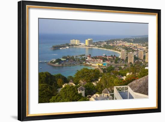 Elevated View over City and Coastline, Ocho Rios, Jamaica, West Indies, Caribbean, Central America-Doug Pearson-Framed Photographic Print