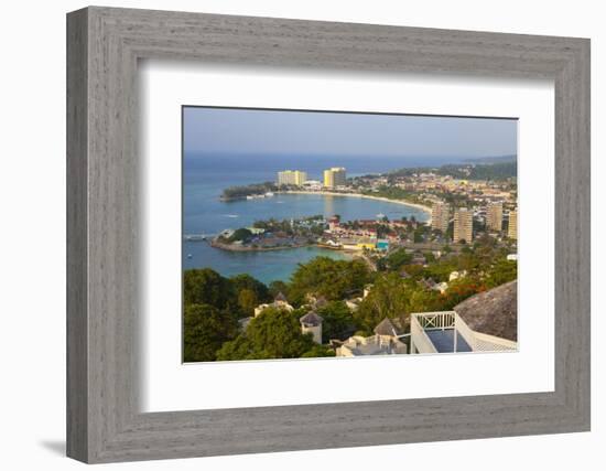 Elevated View over City and Coastline, Ocho Rios, Jamaica, West Indies, Caribbean, Central America-Doug Pearson-Framed Photographic Print