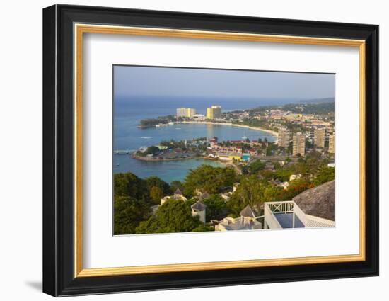 Elevated View over City and Coastline, Ocho Rios, Jamaica, West Indies, Caribbean, Central America-Doug Pearson-Framed Photographic Print