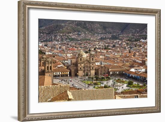 Elevated View over Cuzco and Plaza De Armas, Cuzco, Peru, South America-Yadid Levy-Framed Photographic Print