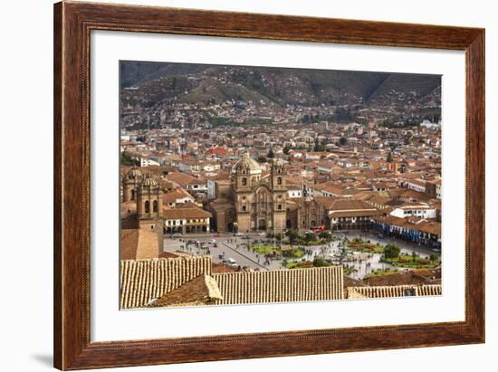 Elevated View over Cuzco and Plaza De Armas, Cuzco, Peru, South America-Yadid Levy-Framed Photographic Print