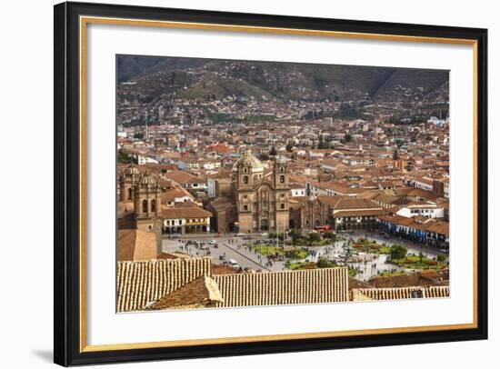 Elevated View over Cuzco and Plaza De Armas, Cuzco, Peru, South America-Yadid Levy-Framed Photographic Print