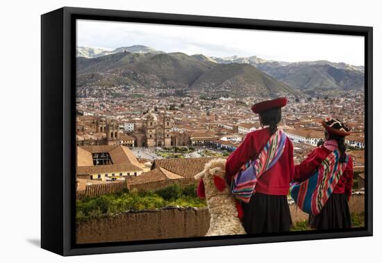 Elevated View over Cuzco and Plaza De Armas, Cuzco, Peru, South America-Yadid Levy-Framed Premier Image Canvas