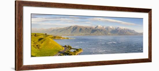 Elevated View over Dramatic Coastal Landscape, Kaikoura, South Island, New Zealand-Doug Pearson-Framed Photographic Print