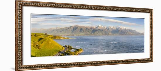 Elevated View over Dramatic Coastal Landscape, Kaikoura, South Island, New Zealand-Doug Pearson-Framed Photographic Print