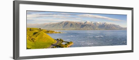 Elevated View over Dramatic Coastal Landscape, Kaikoura, South Island, New Zealand-Doug Pearson-Framed Photographic Print