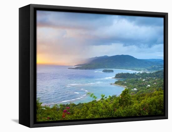 Elevated View over Dramatic Coastline from Noel Cowards 'Firefly', Roundhill, St. Mary Parish, Jama-Doug Pearson-Framed Premier Image Canvas