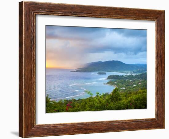 Elevated View over Dramatic Coastline from Noel Cowards 'Firefly', Roundhill, St. Mary Parish, Jama-Doug Pearson-Framed Photographic Print