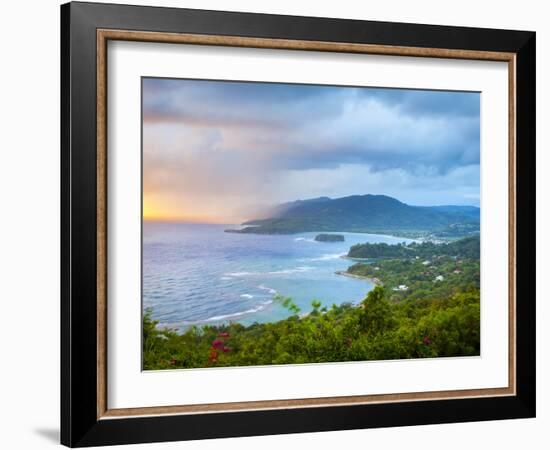 Elevated View over Dramatic Coastline from Noel Cowards 'Firefly', Roundhill, St. Mary Parish, Jama-Doug Pearson-Framed Photographic Print