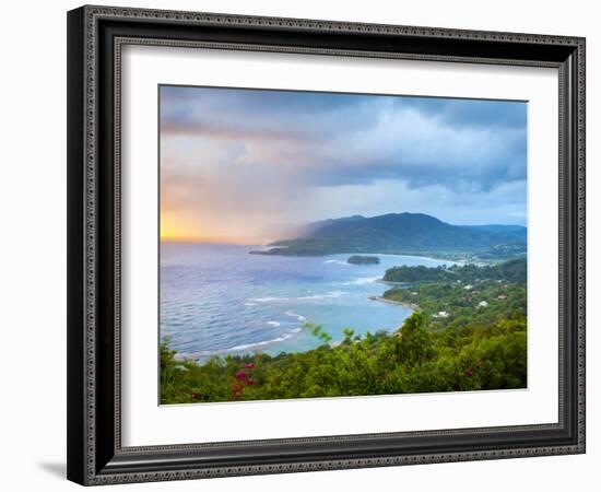 Elevated View over Dramatic Coastline from Noel Cowards 'Firefly', Roundhill, St. Mary Parish, Jama-Doug Pearson-Framed Photographic Print