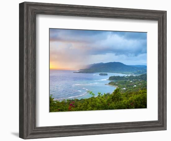 Elevated View over Dramatic Coastline from Noel Cowards 'Firefly', Roundhill, St. Mary Parish, Jama-Doug Pearson-Framed Photographic Print