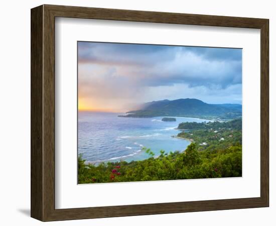 Elevated View over Dramatic Coastline from Noel Cowards 'Firefly', Roundhill, St. Mary Parish, Jama-Doug Pearson-Framed Photographic Print