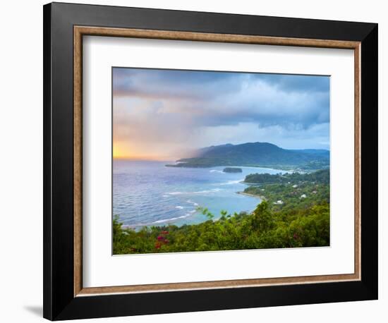 Elevated View over Dramatic Coastline from Noel Cowards 'Firefly', Roundhill, St. Mary Parish, Jama-Doug Pearson-Framed Photographic Print