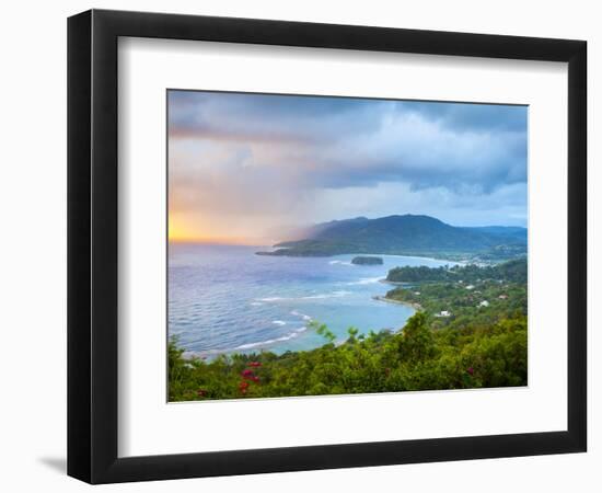 Elevated View over Dramatic Coastline from Noel Cowards 'Firefly', Roundhill, St. Mary Parish, Jama-Doug Pearson-Framed Photographic Print