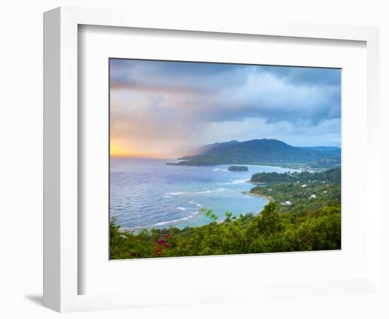 Elevated View over Dramatic Coastline from Noel Cowards 'Firefly', Roundhill, St. Mary Parish, Jama-Doug Pearson-Framed Photographic Print