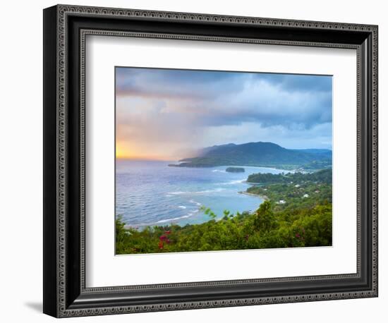 Elevated View over Dramatic Coastline from Noel Cowards 'Firefly', Roundhill, St. Mary Parish, Jama-Doug Pearson-Framed Photographic Print