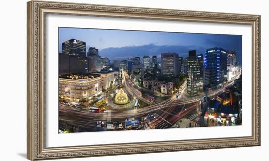 Elevated View Over Fountain Square, the Bank of Korea, Financial District, Seoul, South Korea-Gavin Hellier-Framed Photographic Print