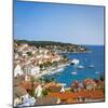 Elevated View over Hvar's Picturesque Harbour, Stari Grad (Old Town), Hvar, Dalmatia, Croatia-Doug Pearson-Mounted Photographic Print