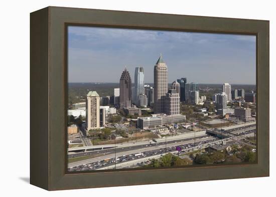 Elevated View over Interstate 85 Passing the Atlanta Skyline-Gavin Hellier-Framed Premier Image Canvas