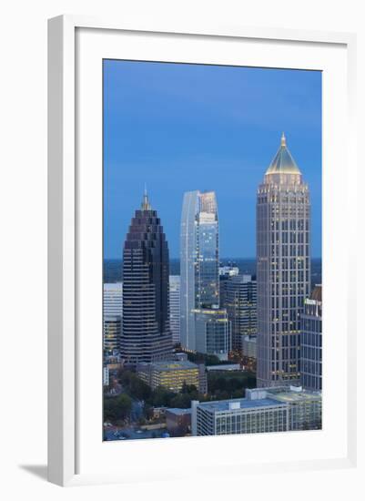 Elevated View over Interstate 85 Passing the Atlanta Skyline-Gavin Hellier-Framed Photographic Print