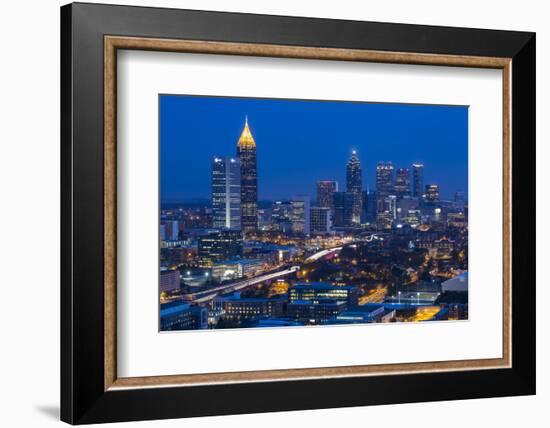 Elevated View over Interstate 85 Passing the Atlanta Skyline-Gavin Hellier-Framed Photographic Print