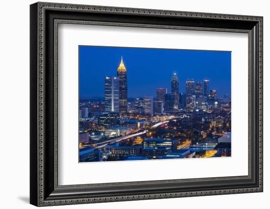 Elevated View over Interstate 85 Passing the Atlanta Skyline-Gavin Hellier-Framed Photographic Print