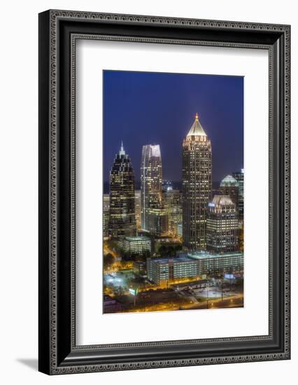 Elevated View over Interstate 85 Passing the Atlanta Skyline-Gavin Hellier-Framed Photographic Print