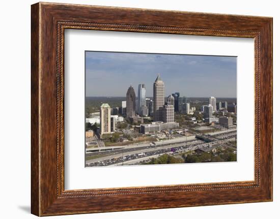 Elevated View over Interstate 85 Passing the Atlanta Skyline-Gavin Hellier-Framed Photographic Print