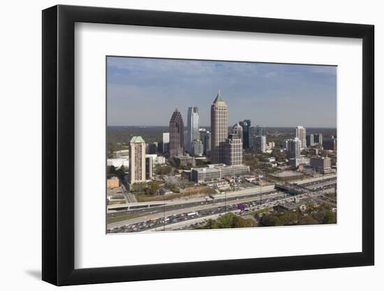 Elevated View over Interstate 85 Passing the Atlanta Skyline-Gavin Hellier-Framed Photographic Print